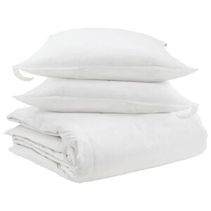 vidaXL Set de Pături cu pernă 3 pcs Alb Pene de rață