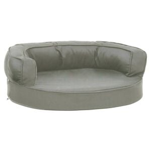vidaXL Saltea ergonomică pat de c&acirc;ini, 60x42 cm, gri, aspect de in