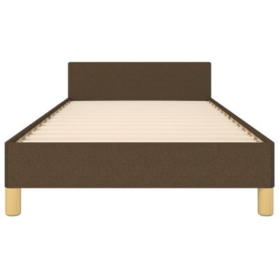 vidaXL Cadru de pat cu tăblie, maro închis, 90x190 cm, textil
