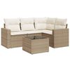 vidaXL Set canapele de grădină cu perne, 5 piese, bej, poliratan