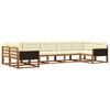 vidaXL Set de canapele de exterior 7 buc. Natural și Crem