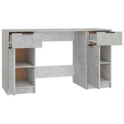 vidaXL Birou cu dulap lateral, gri beton, lemn prelucrat