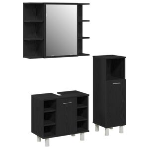 vidaXL Set de mobilier pentru baie 3 pcs Negru 30 x 30 x 99,5 cm