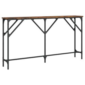 vidaXL Masă consolă, stejar afumat, 140x23x75 cm, lemn prelucrat