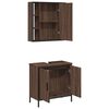 vidaXL Set mobilier de baie, 2 piese, stejar maro, lemn prelucrat