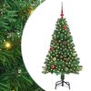vidaXL Brad de Crăciun artificial Verde 150 cm PVC și Oțel și Plastic