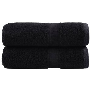 vidaXL Prosoape de baie premium SOLUND, 2 buc., negru, 30x30 cm, 600 g/m&sup2;