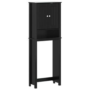 vidaXL Depozitare deasupra toaletei &bdquo;BERG&rdquo; negru 60x27x164,5 cm lemn