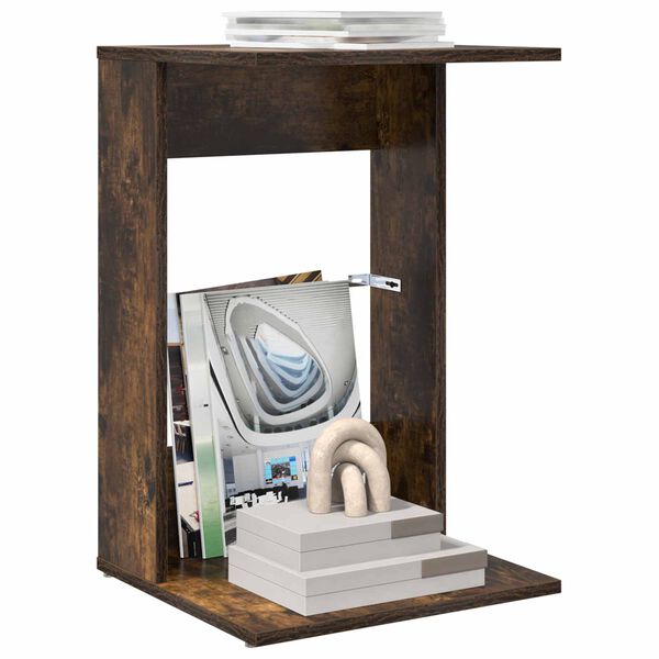 vidaXL Masă laterală Stejar fumuriu 40 x 38 x 62,5 cm Lemn compozit