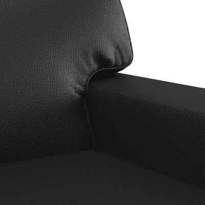 vidaXL Set de canapele cu perne, 2 piese, negru, piele ecologică