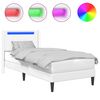 vidaXL Cadru de pat cu benzi LED Alb 80 x 200 cm Piele artificială
