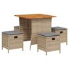 vidaXL Set mobilier de grădină cu perne, 5 piese, bej, poliratan
