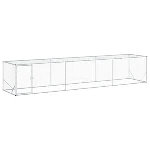 vidaXL Cort pentru Găini Argintiu 500 x 100 x 100 cm Oțel Galvanizat