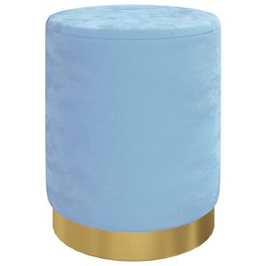 vidaXL Taburet depozitare rotund, albastru deschis, catifea 31 x 37 cm