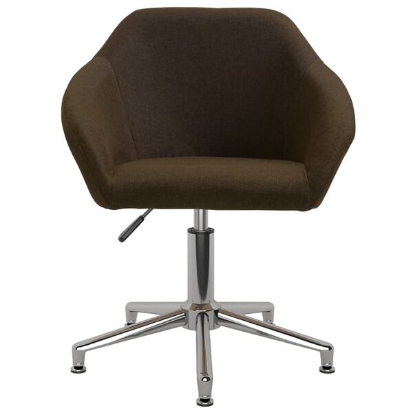 vidaXL Scaune de masă pivotante, 4 buc., maro &icirc;nchis, material textil