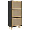vidaXL Pantofar, negru, 52x25x115 cm, lemn prelucrat și ratan natural