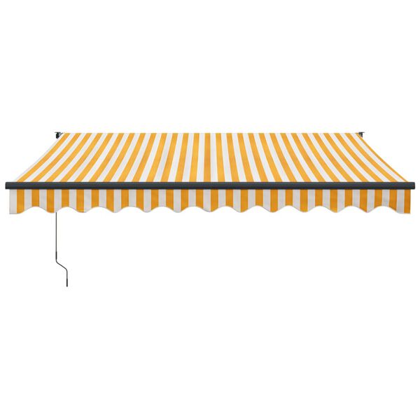 vidaXL Copertină retractabilă automată, galben și alb, 3x2,5 m
