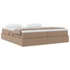 vidaXL Pat cu saltea și spațiu de depozitare Cappuccino 180 x 200 cm
