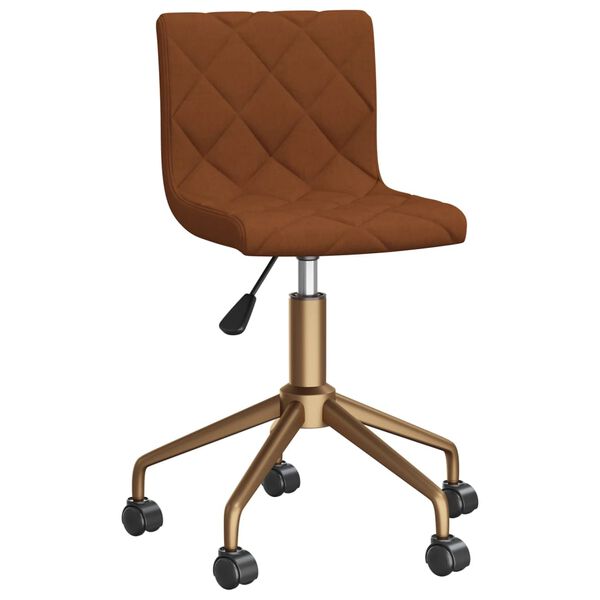 vidaXL Scaune de bucătărie pivotante, 2 buc., maro, catifea