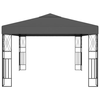 vidaXL Pavilion cu șir de lumini LED, antracit, 3x4 m, țesătură