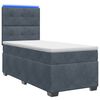 vidaXL Pat boxspring cu saltea Gri &icirc;nchis 90 x 200 cm Catifea