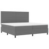 vidaXL Pat cu arc LED cu headboard Gri deschis și alb. 200 x 200 cm