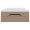 vidaXL Cadru de pat otoman cu saltea Cappucino piele artificială