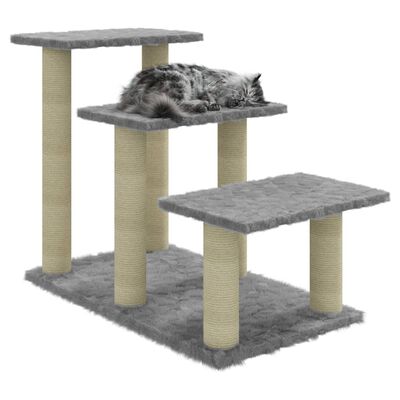 vidaXL Ansamblu pisici, stâlpi din funie sisal, gri deschis, 50,5 cm