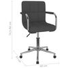 vidaXL Scaun de bucătărie pivotant, gri închis, textil
