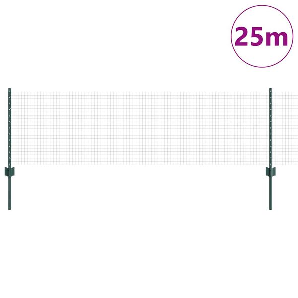 vidaXL Gard cu St&acirc;lp Verde 0,6 x 25 m Oțel și PVC