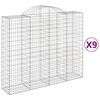 vidaXL Coșuri gabion arcuite 9 buc, 200x50x160/180 cm, fier galvanizat