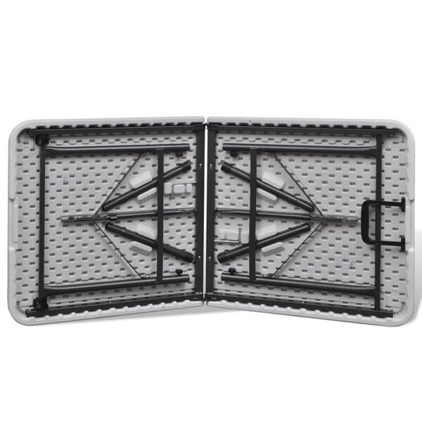 Masă grădină pliabilă HDPE 122 cm Alb