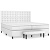 vidaXL Pat box spring cu saltea, alb, 200x200 cm, piele ecologică