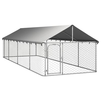 vidaXL Padoc pentru câini de exterior cu acoperiș, 600x200x150 cm