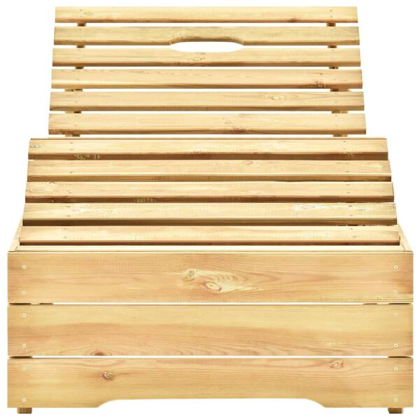 vidaXL Șezlong cu pernă neagră, lemn de pin tratat