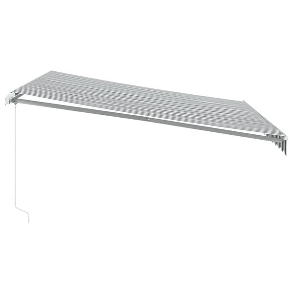 vidaXL Copertină retractabilă manual, antracit/alb, 400x350 cm