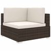 vidaXL Scaun modular de colț, 1 buc., maro, poliratan, cu perne
