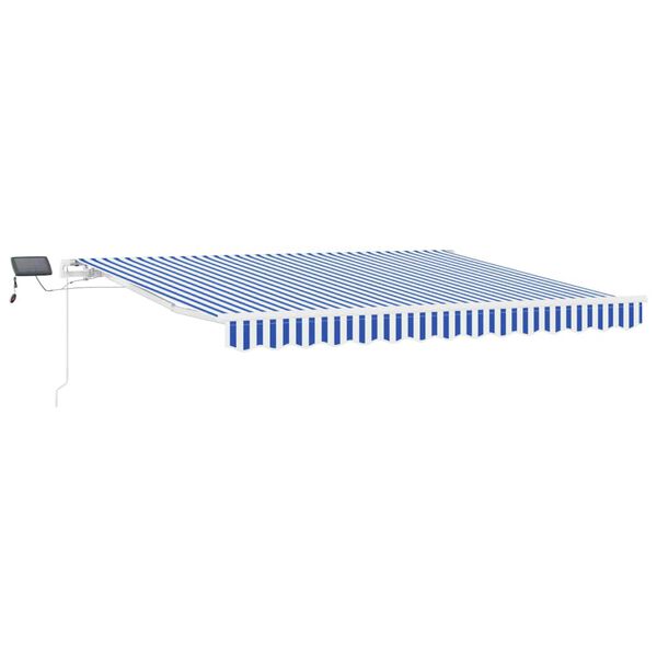 vidaXL Cortina Retractabilă Manual Albastru și Alb 350 x 250 cm