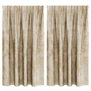 vidaXL Cortine din catifea cu perdele 2 pcs Crem 140 x 140 cm Catifea