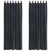 vidaXL Perdele opace 2 buc. Gri &icirc;nchis 140 x 260 cm Catifea