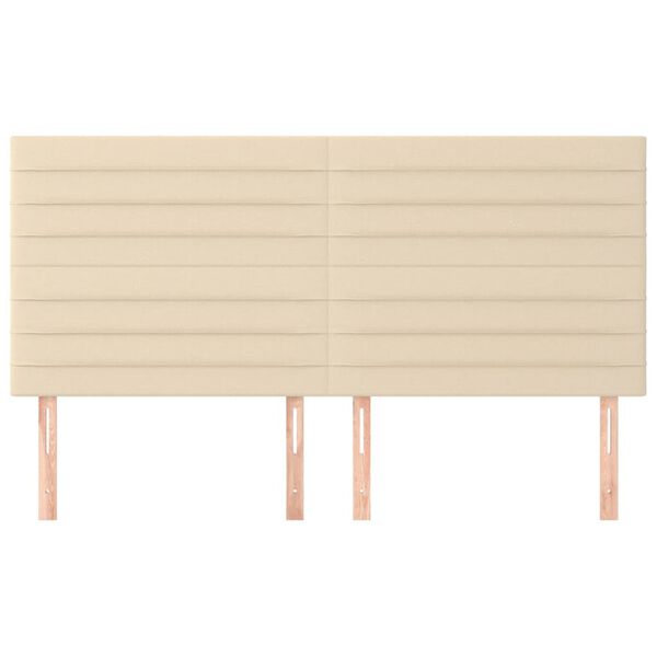 vidaXL Tăblie de pat crem 160x5x118/128 cm, material textil