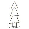 vidaXL Pom de Crăciun din metal KUOPIO 60 cm Alb cald Oțel Negru