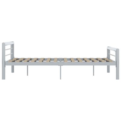 vidaXL Cadru de pat, gri și alb, 120 x 200 cm, metal