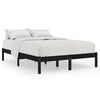 vidaXL Cadru de pat, negru, 140x190 cm, lemn masiv de pin