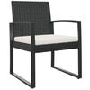 vidaXL Scaune de bucătărie de grădină, 2 buc., negru, rattan PP