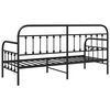 vidaXL Cadru de pat de zi cu headboard Negru 75 x 190 cm Oțel