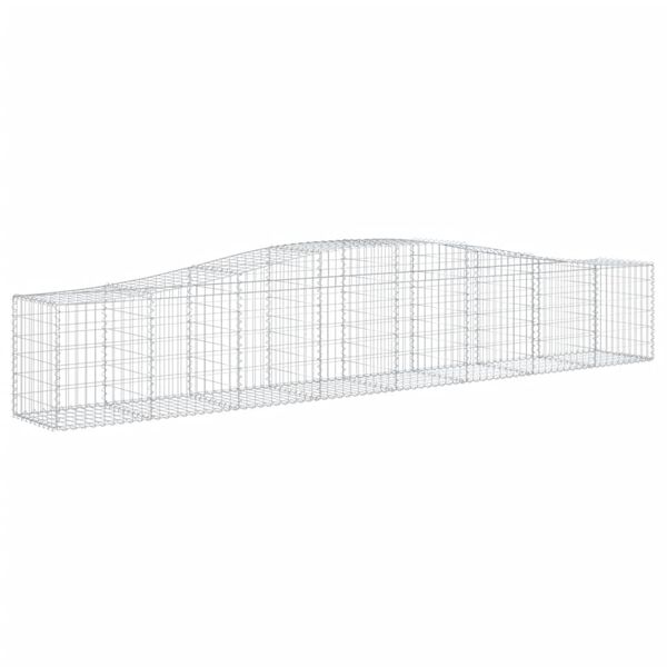 vidaXL Coșuri gabion arcuite 4 buc, 400x50x60/80 cm, fier galvanizat