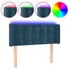 vidaXL Tăblie de pat cu LED, albastru &icirc;nchis, 83x16x78/88 cm, catifea