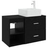 vidaXL Set de mobilier pentru baie 2 pcs Stejar Negru Lemn prelucrat