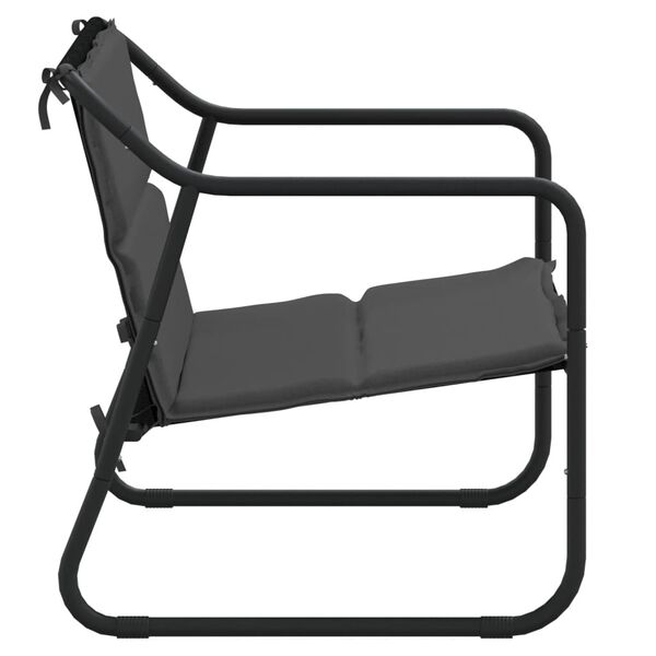 vidaXL Bancă de grădină cu 2 locuri cu pernă, antracit, oțel